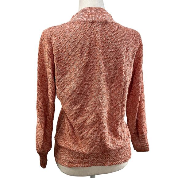 Luca Luca Cotton Knit Textured Sweater High Ribbed Collar Wool Free - Picture 8 of 8